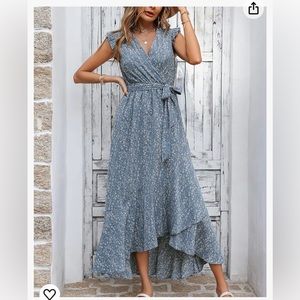 BTFBM blue floral maxi dress